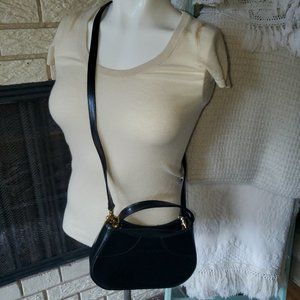 Tiffany & Fred Paris NWOT Black Smooth Leather Crossbody/Satchel